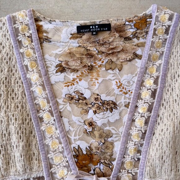 Y2K Ethereal FairyCore Knit & Lace Cardigan - Picture 6 of 8